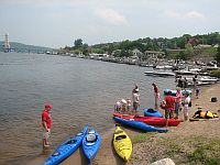 Houghton Waterfront, beach for launching canoes, kayaks