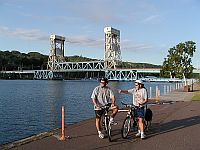 Cyclists on Houghton Waterfront