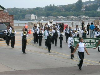 Cass Tech Band perform in Parade of Nations