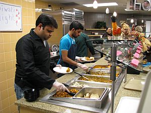 Members of the Indian Students Assocation serving the Authentic Indian meals