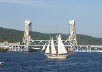 Bridge and sailboat