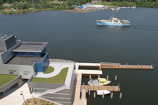 Isle Royale National Park vessel, Ranger III crusing by the Great Lakes Research Center