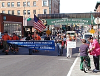 International Flags line the main streets of Houghton, Michigan