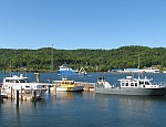 Research Vessels: RV Storm, Agassiz and Lake Char docked at Great Lakes Research Center and RV Kiyi